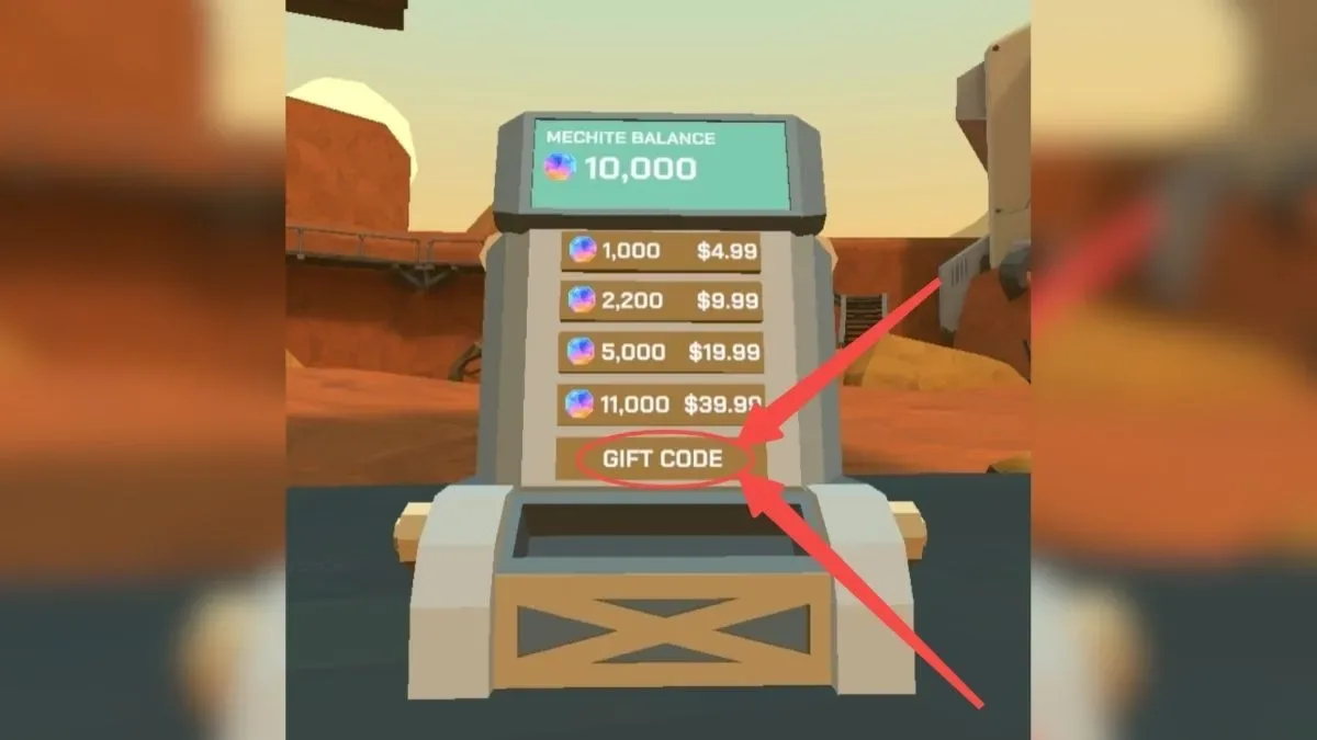 How to redeem codes in MechUp