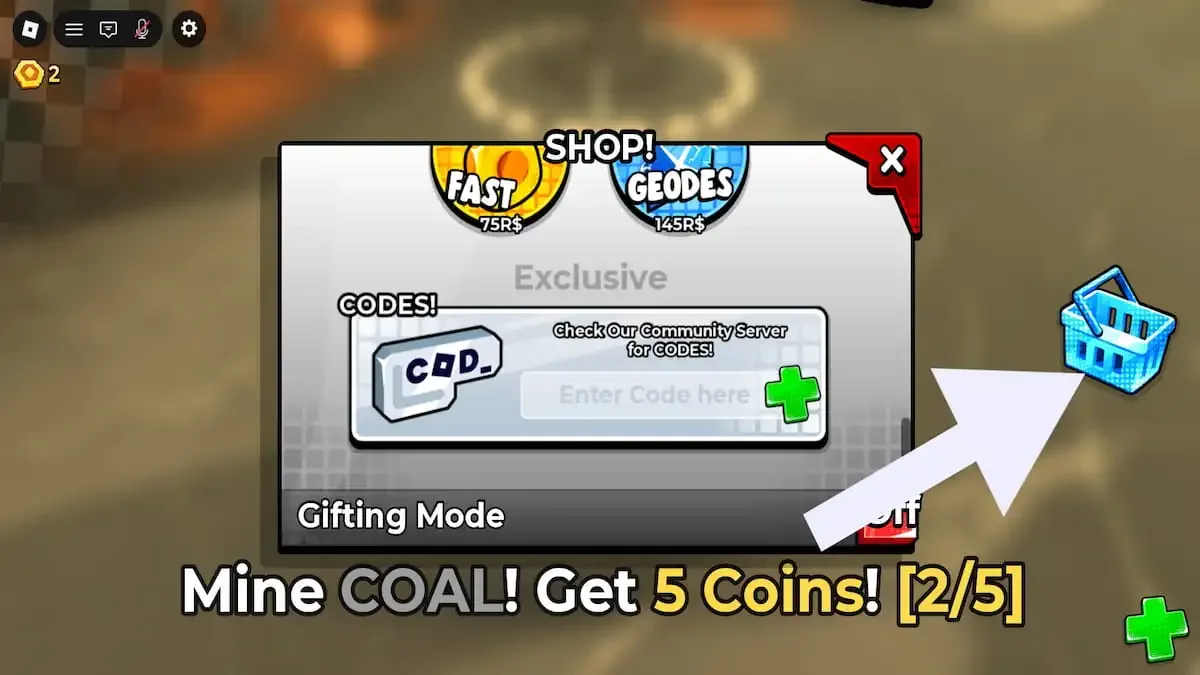 How to redeem codes in Mine Rocks