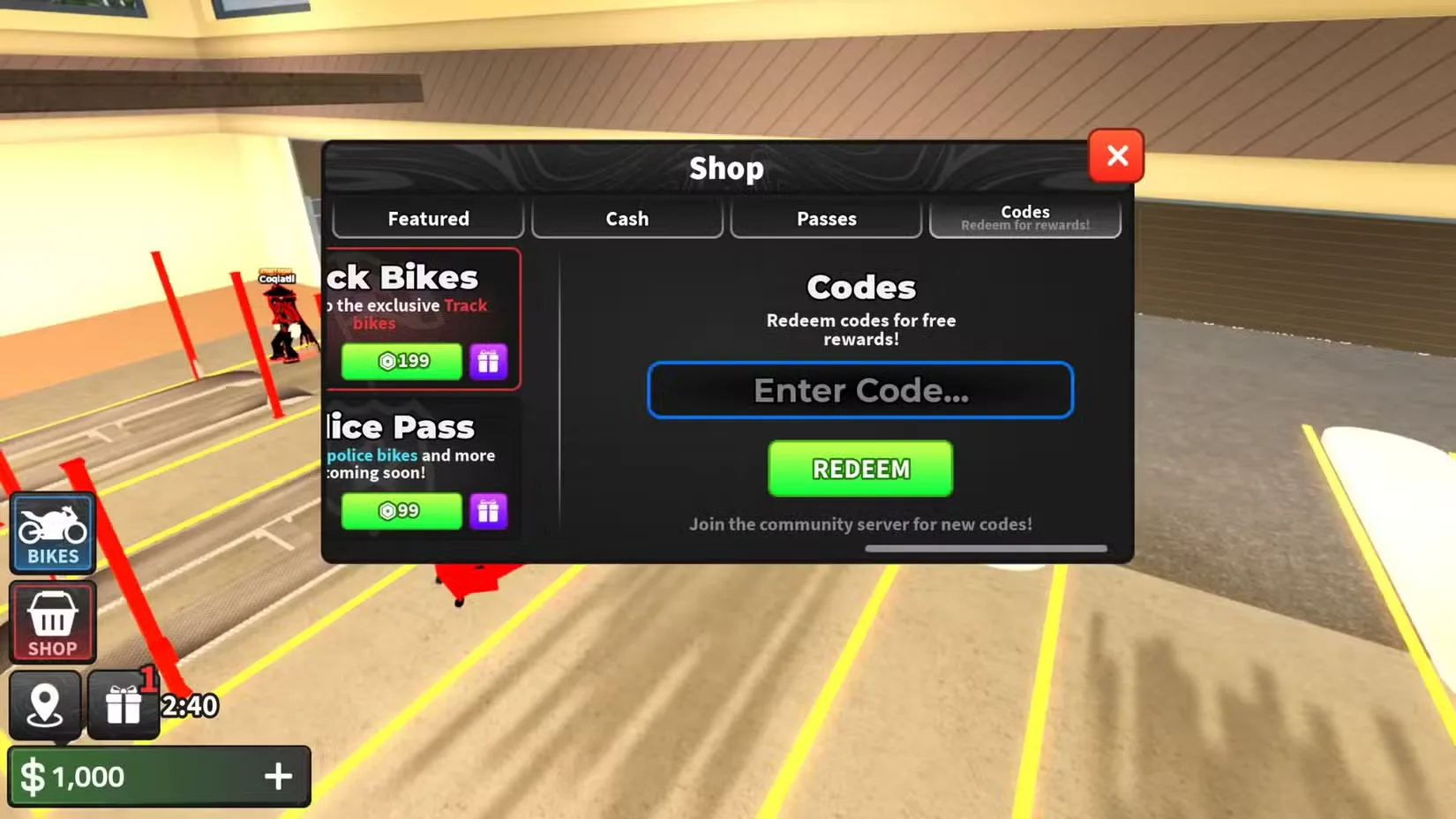 How to redeem codes in Moto Empire