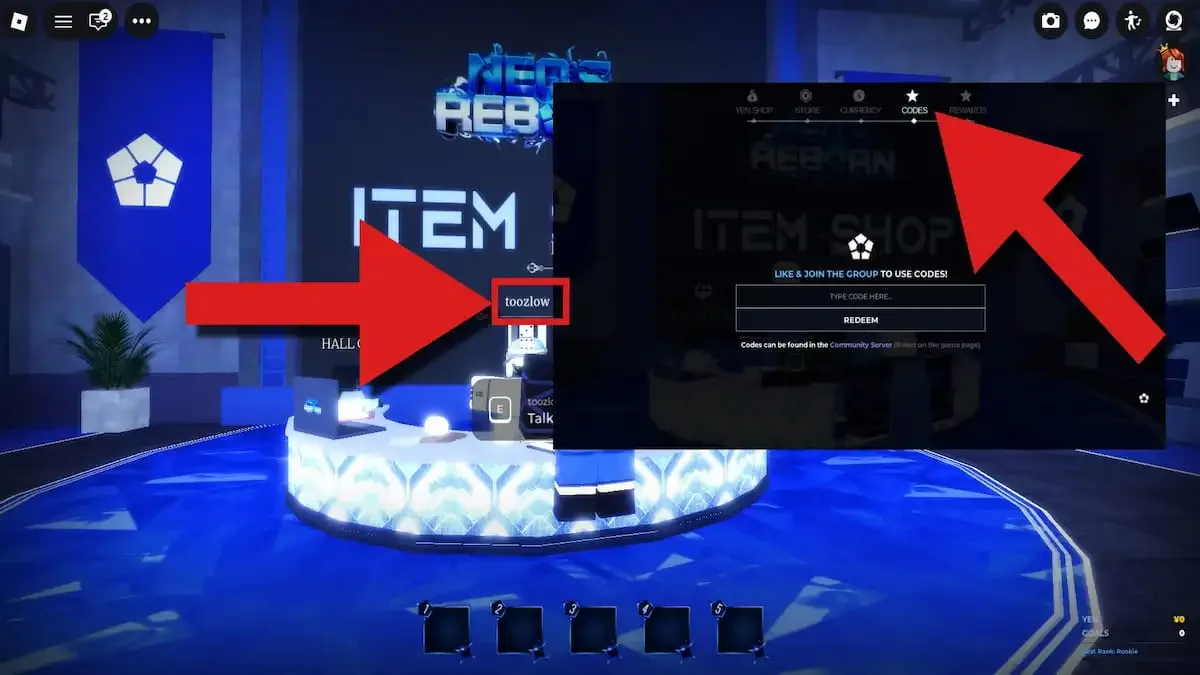 How to redeem codes in Neos Reborn