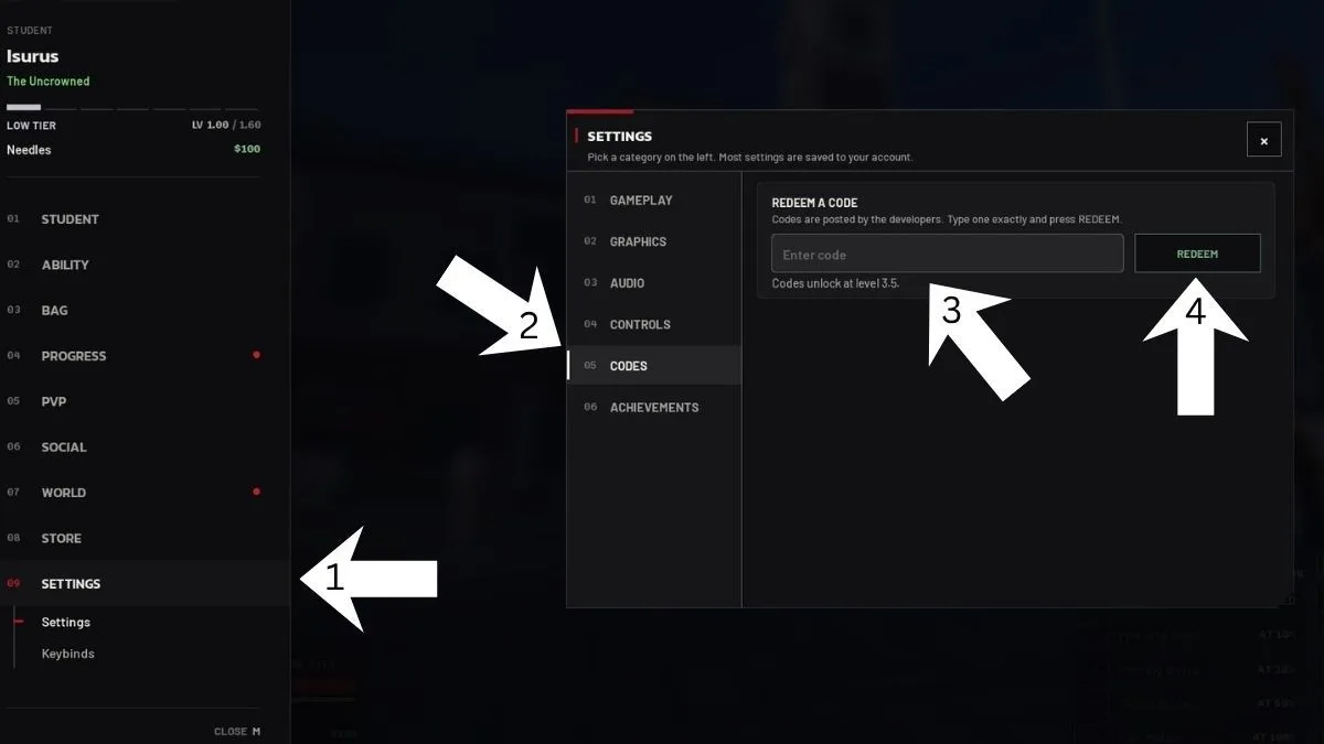 How to redeem codes in Ordinary