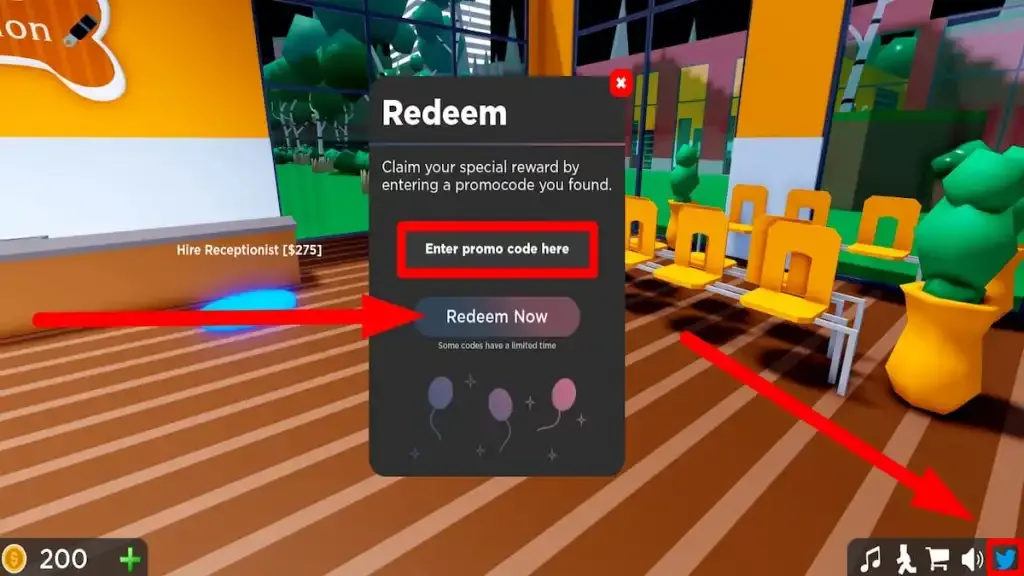 How to redeem codes in Pet Store Tycoon