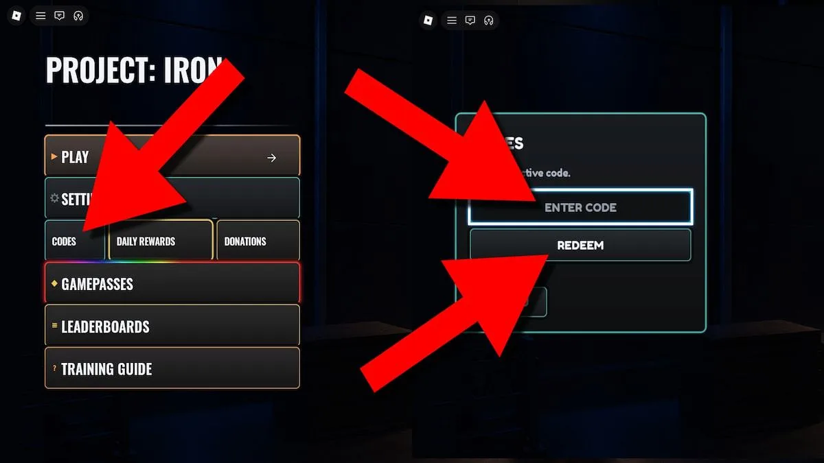 How to redeem codes in Project Iron