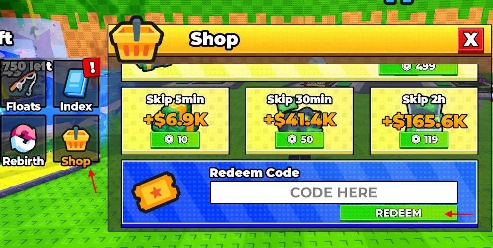 How to redeem codes in Pull a Lucky Fish