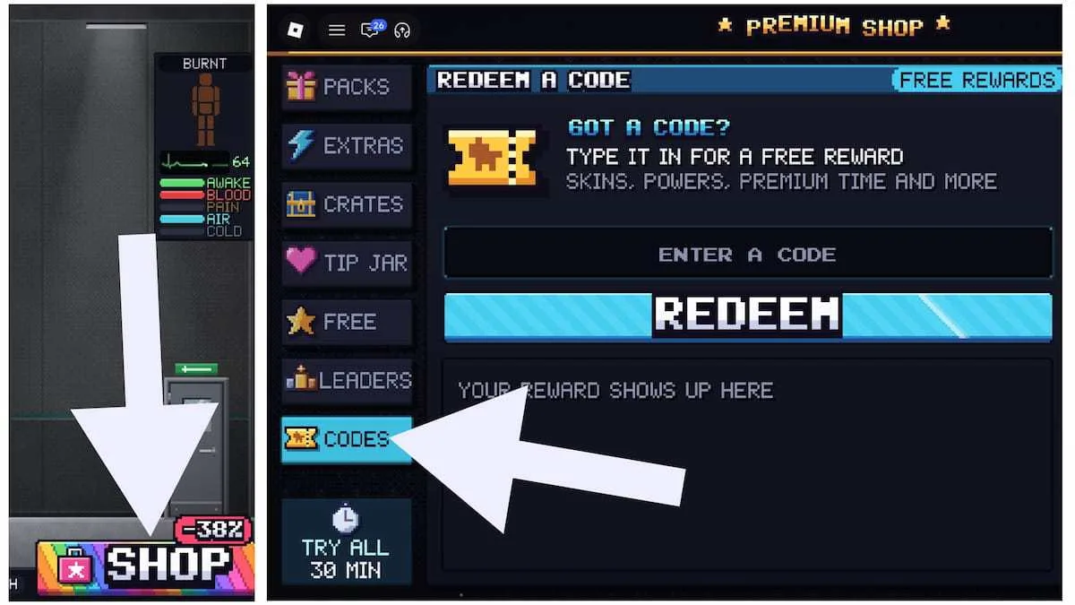 How to redeem codes in Ragdoll Playground