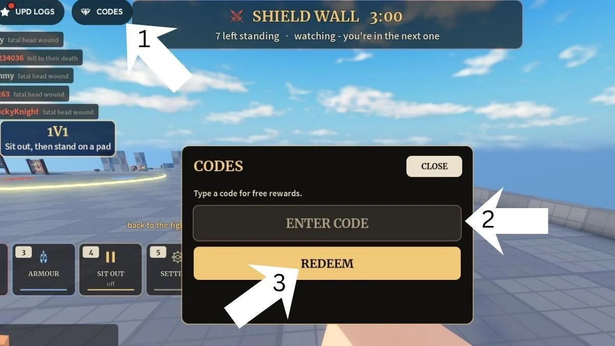 How to redeem codes in Ragdoll Sword Battles