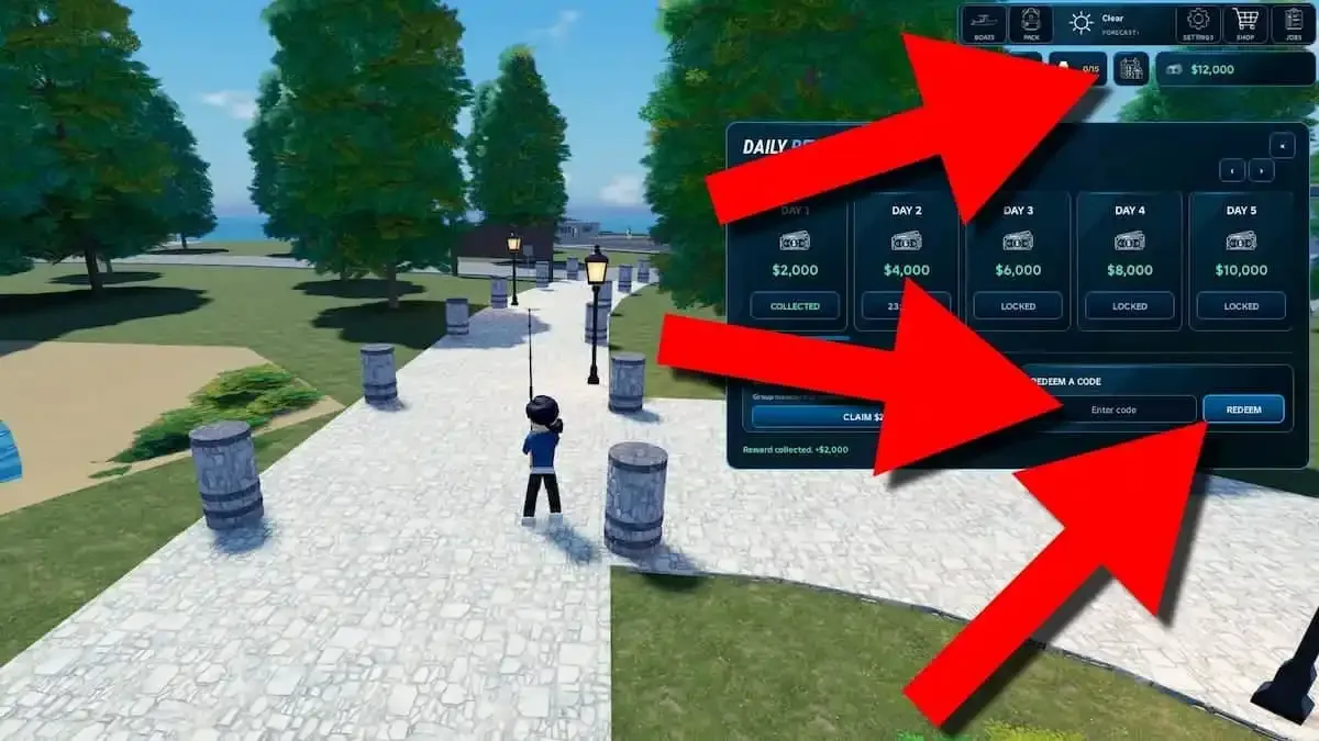 How to redeem codes in Risky Catch