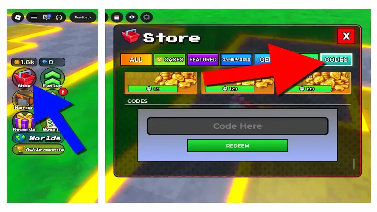 How to redeem codes in Rocket Rush