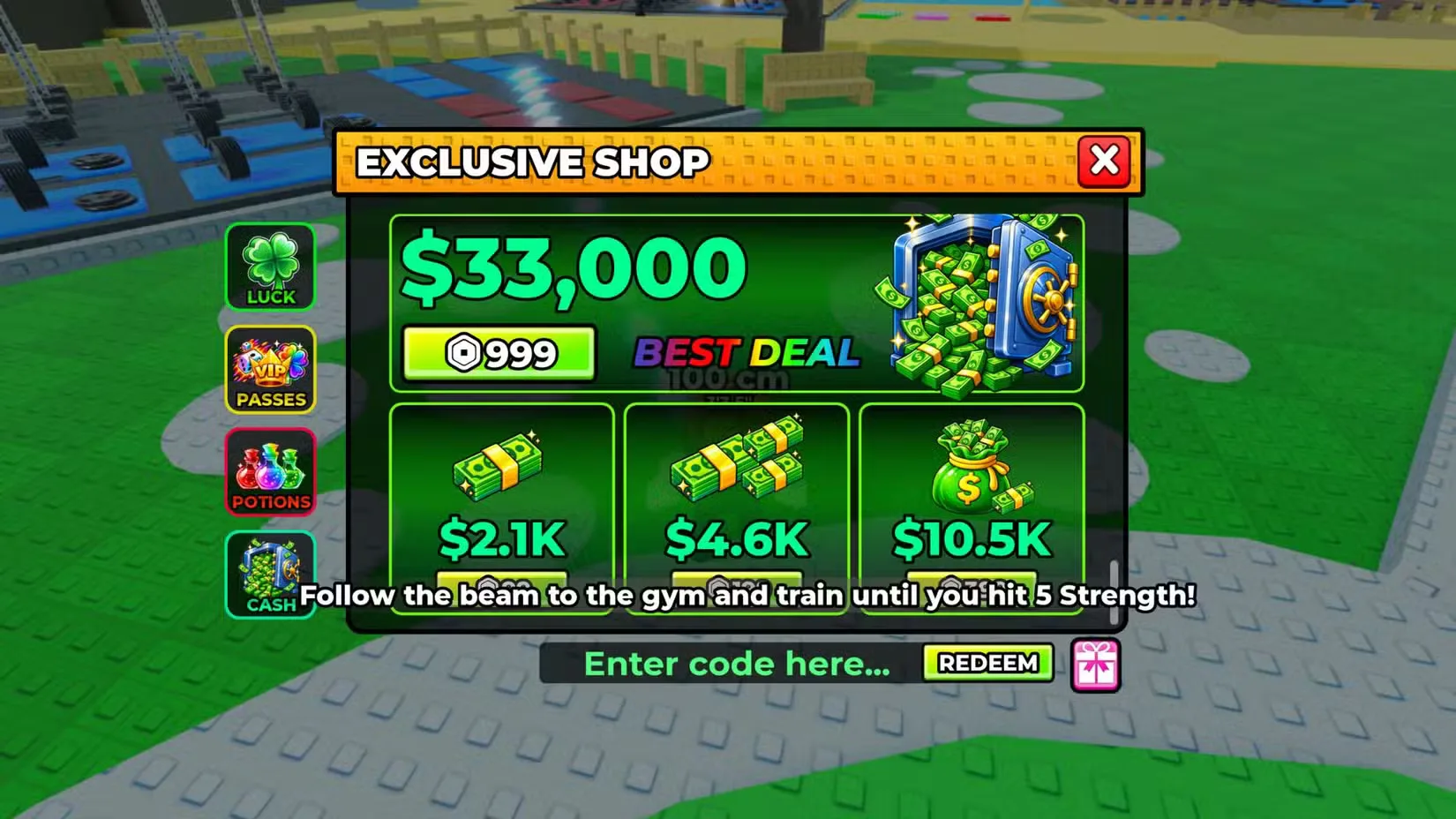 How to redeem codes in Roll Your Height