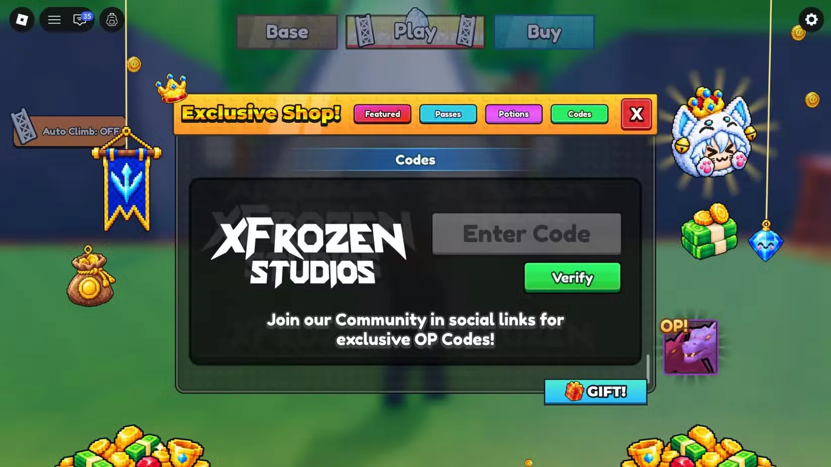 How to redeem codes in Sisyphus for Eggs