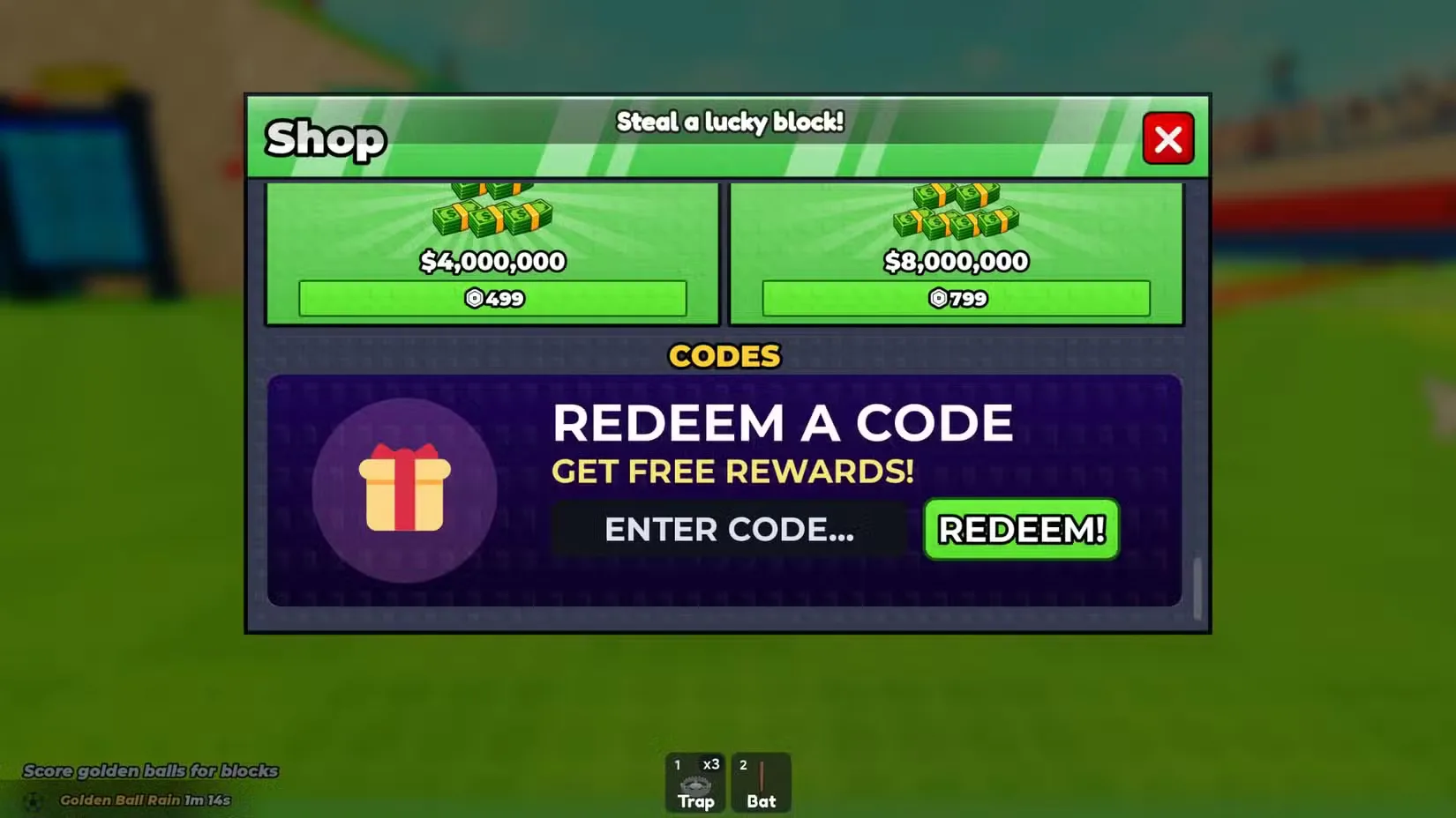 How to redeem codes in Steal A Soccer Player