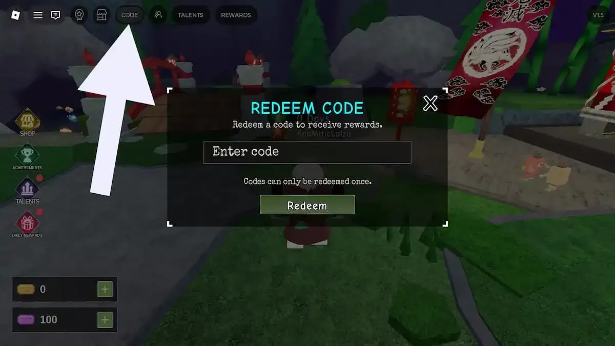 How to redeem codes in Survive 66 Nights RPG