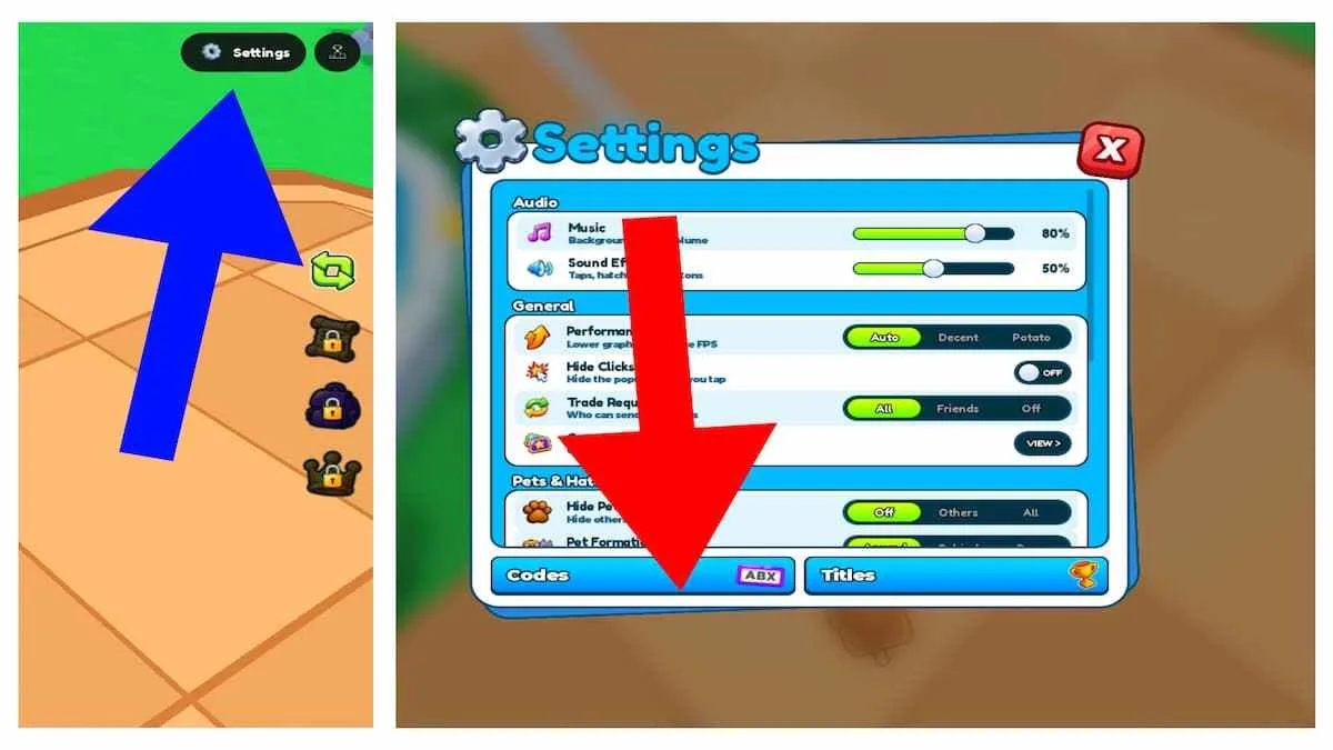 How to redeem codes in Tap Simulator Reborn