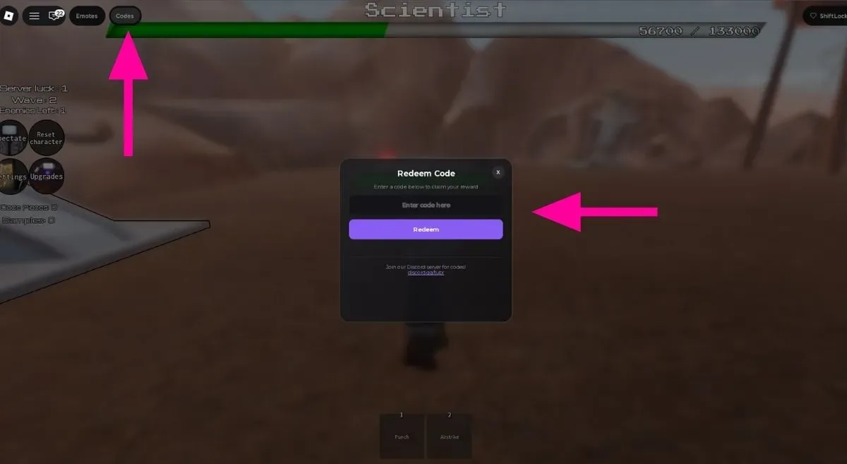 How to redeem codes in Titans ultra boss rush