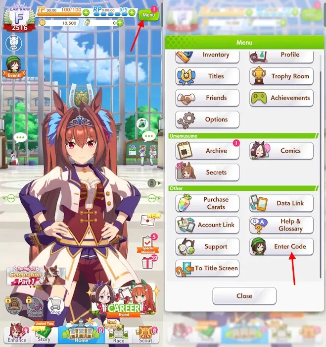 How to redeem codes in Umamusume Pretty Derby
