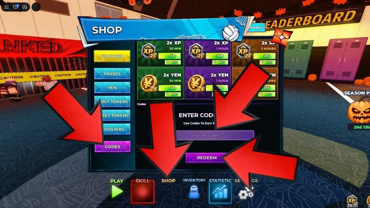 How to redeem codes in Volleyball Journey