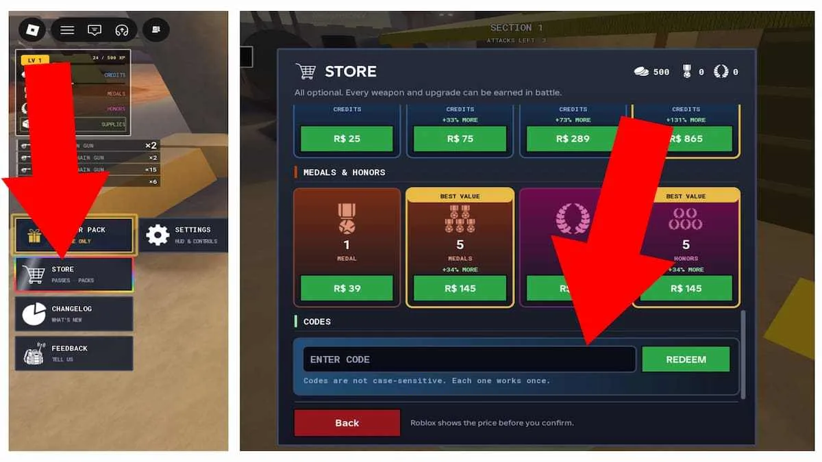 How to redeem codes in Zombie Air Force